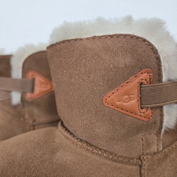 UGG Mini‎ Bailey Flex Chestnut Brown Big Kid's Suede Boots Size 3K - Picture 6 of 10